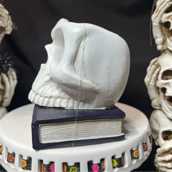 Countdown To Halloween Spooky Season Skull On Purple & Black Snake Skin Book - Picture 3 of 11